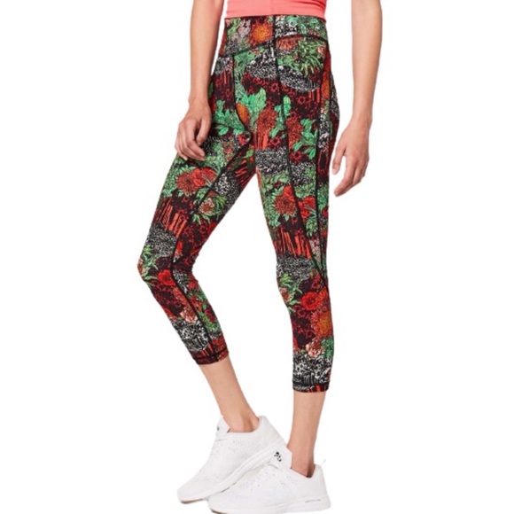 lululemon athletica Pants - Lululemon Time To Sweat Crop Zen Garden Multi Sz 2